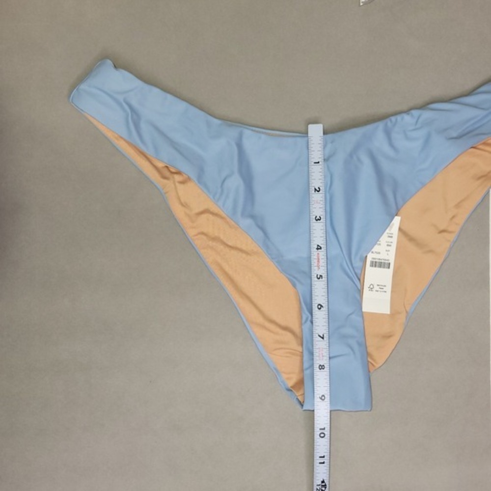 New J.Crew Curved-Waist Cheeky Bikini Bottom Womens L Light Blue Swim BC125 - Picture 6 of 6